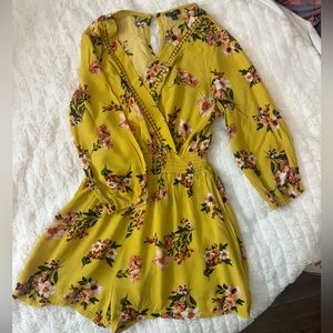 Yellow flower romper